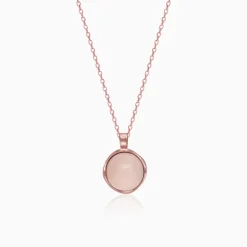 Rose Gold Pink Chalcedony Pendant