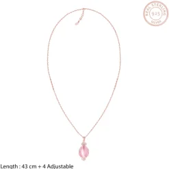 Rose Gold Pink Pendant with Link Chain