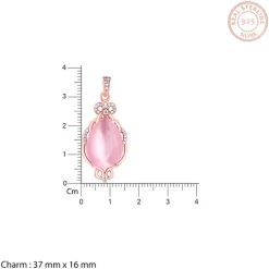 Rose Gold Pink Pendant with Link Chain