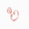 Rose Gold Pink Quartz Flower Ring