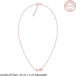 Rose Gold Pink Quartz Flower Necklace