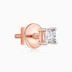 Rose Gold Pretty Solitaire Lab Grown Diamond Studs