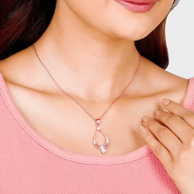 Rose Gold Princess Pendant With Link Chain