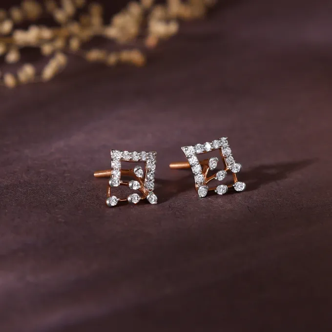 Rose Gold Prodigy Diamond Earrings