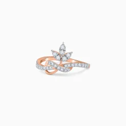 Rose Gold Pure Leaf Lab Grown Diamond Ring