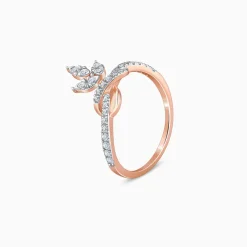 Rose Gold Pure Leaf Lab Grown Diamond Ring