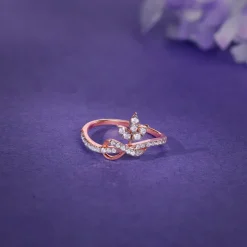 Rose Gold Pure Leaf Lab Grown Diamond Ring