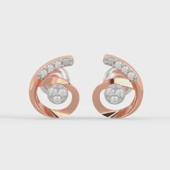 Rose Gold Quoted Diamond Earrings