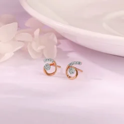 Rose Gold Quoted Diamond Earrings