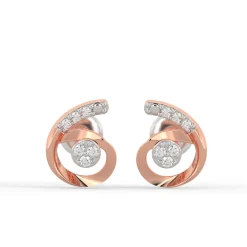 Rose Gold Quoted Diamond Earrings