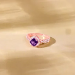 Rose Gold Radiance Amethyst Ring