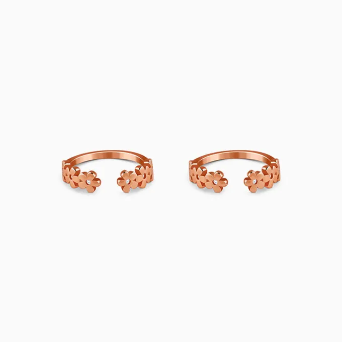 Rose Gold Ragini Pushp Toe Rings