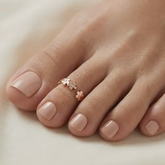 Rose Gold Ragini Pushp Toe Rings