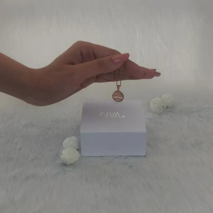 Rose Gold Rainbow Tree of Life Pendant with Link Chain