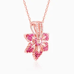 Rose Gold Rani Ebony Pendant with Link Chain
