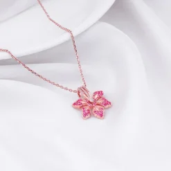 Rose Gold Rani Ebony Pendant with Link Chain