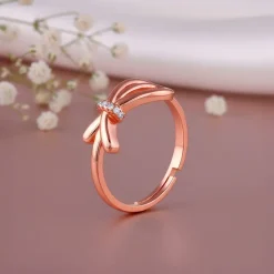 Rose Gold Ribbon Shine Ring
