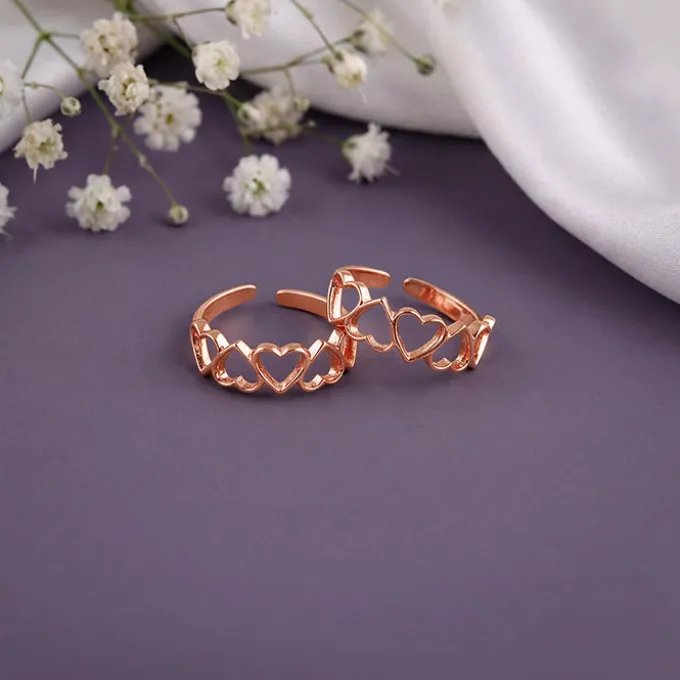 Rose Gold Ridam Toe Rings