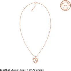 Rose Gold Rose Harmony Pendant With Link Chain
