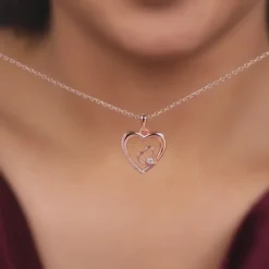 Rose Gold Rose Harmony Pendant With Link Chain
