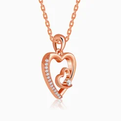 Rose Gold Rose Harmony Pendant With Link Chain