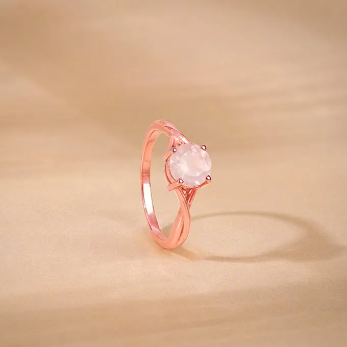 Rose Gold Rose Quartz Ring