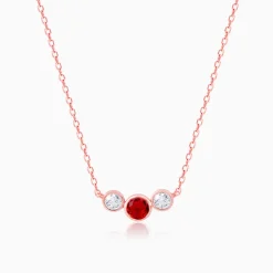 Rose Gold Scarlet Trio Necklace