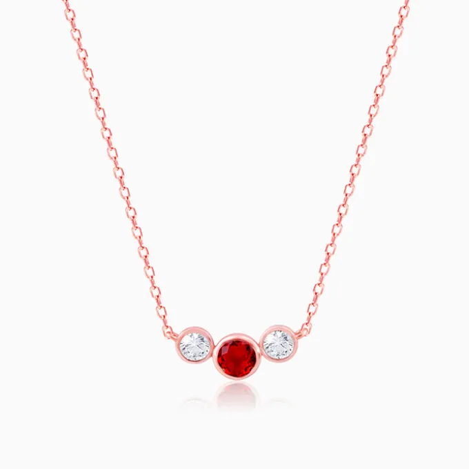Rose Gold Scarlet Trio Necklace