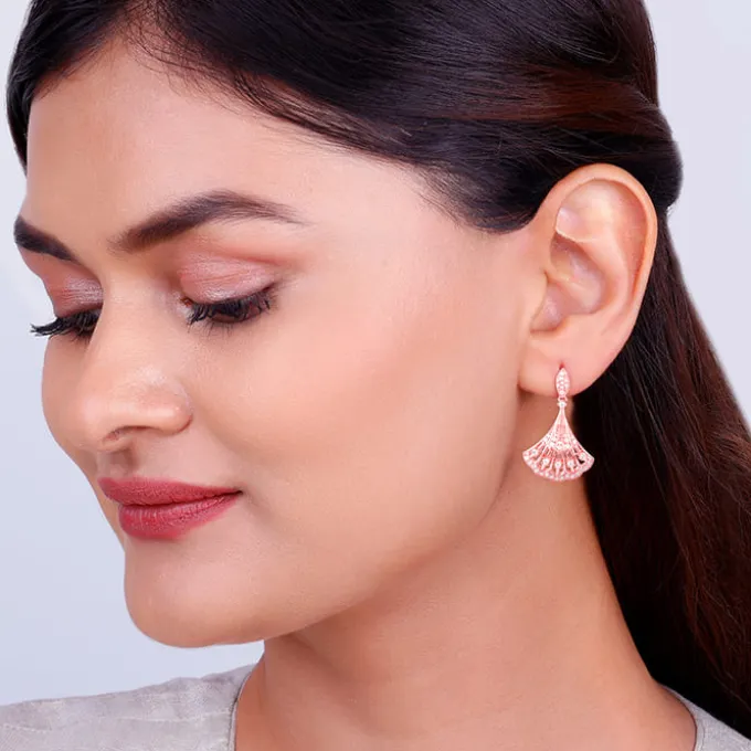 Rose Gold Seashell Earrings