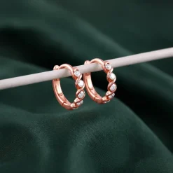Rose Gold Serin Lab Grown Diamond Hoop Earrings