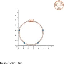 Rose Gold Shiney Tennis Bracelet (Size 18 cm)