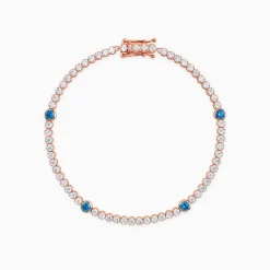 Rose Gold Shiney Tennis Bracelet (Size 18 cm)