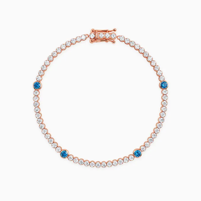 Rose Gold Shiney Tennis Bracelet (Size 18 cm)