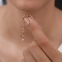 Rose Gold Shining Butterfly Earrings