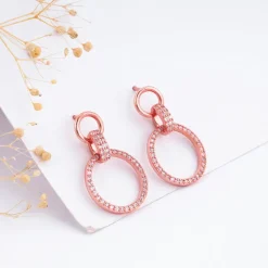 Rose Gold Shiny Drop Earrings