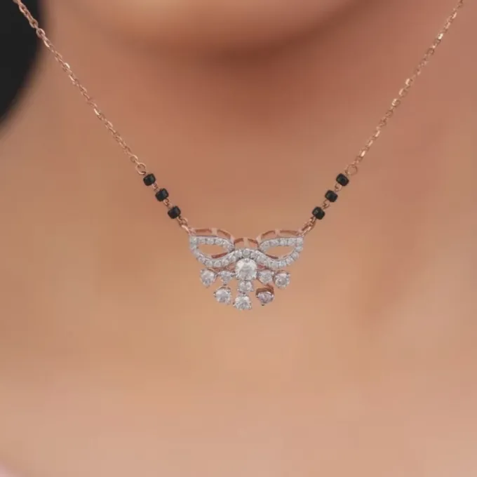 Rose Gold Shruthi Lab Grown Diamond Mangalsutra
