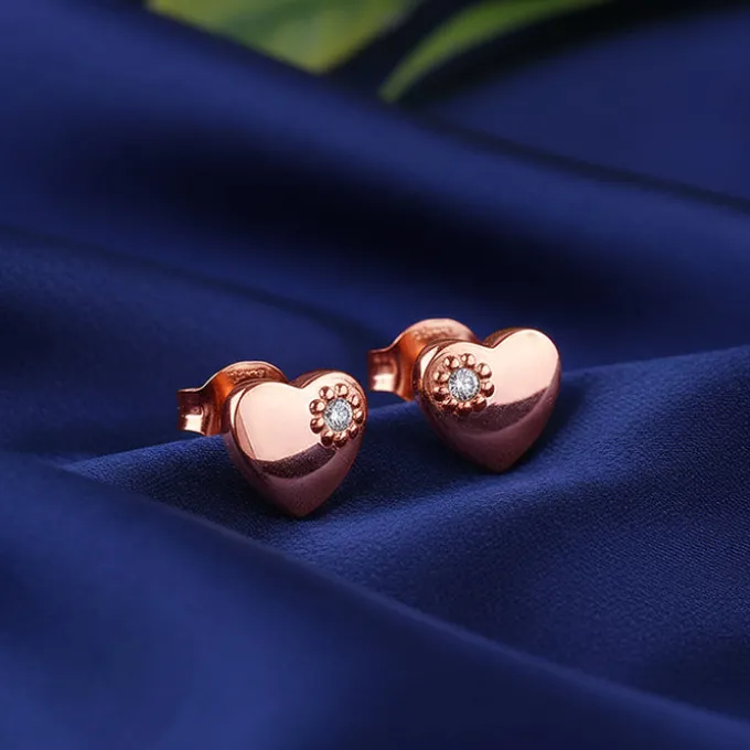 Rose Gold Silent Embrace Stud Earrings