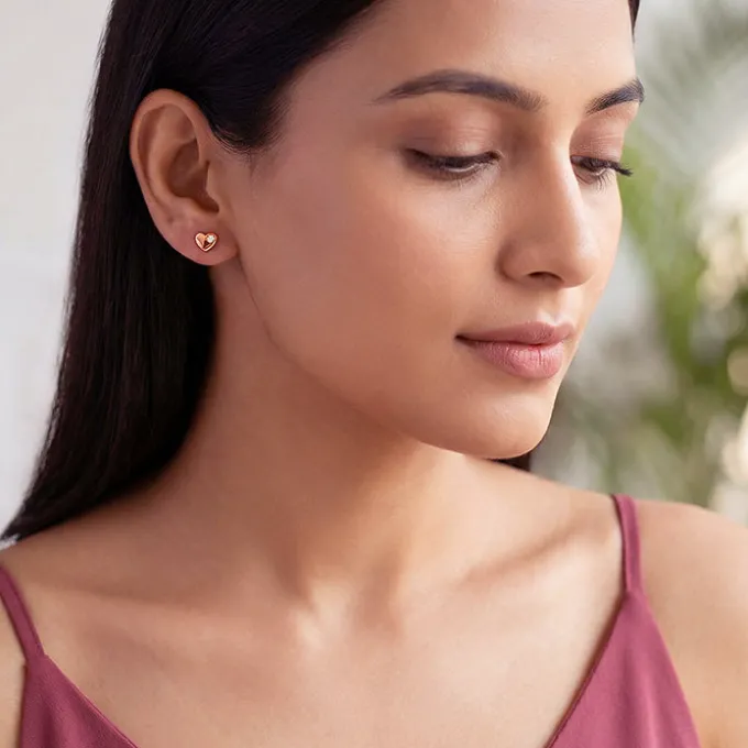 Rose Gold Silent Embrace Stud Earrings