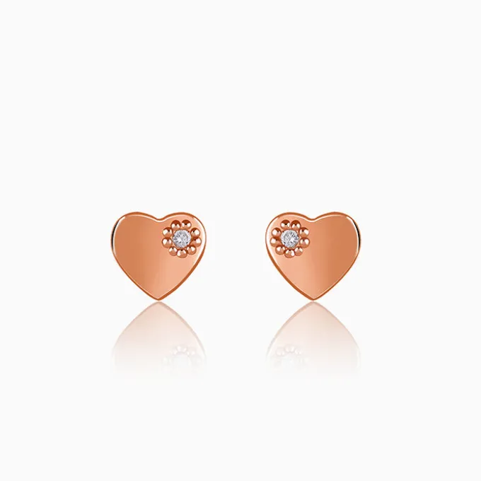 Rose Gold Silent Embrace Stud Earrings