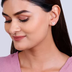Rose Gold Skipper Butterfly Earrings