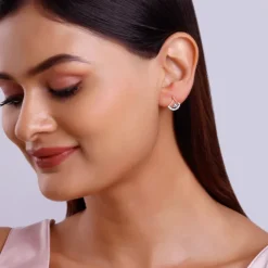 Rose Gold Sleek Diamond Earrings