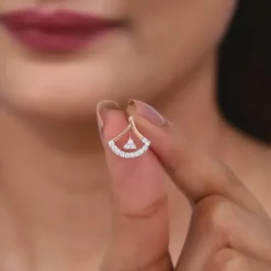 Rose Gold Sleek Diamond Earrings