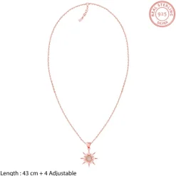 Rose Gold Solar Flare Pendant with Link Chain