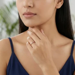Rose Gold Sparkling Knotted Ring (Size 11)