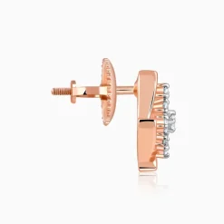 Rose Gold Sparkling Square Lab Grown Diamond Earrings