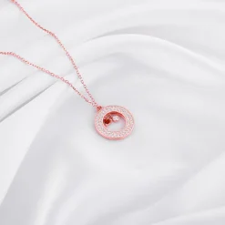 Rose Gold Special Slides Open Pendant With Link Chain