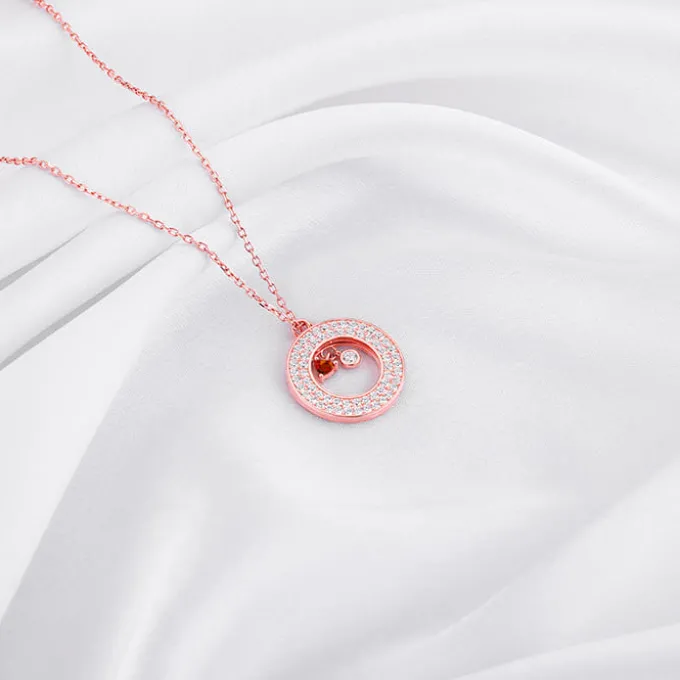 Rose Gold Special Slides Open Pendant With Link Chain