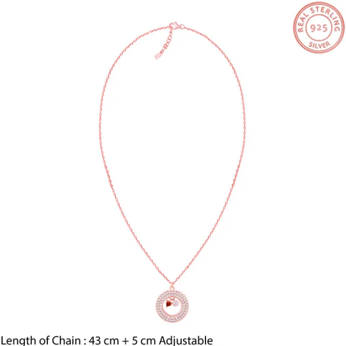 Rose Gold Special Slides Open Pendant With Link Chain