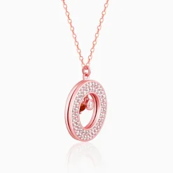 Rose Gold Special Slides Open Pendant With Link Chain