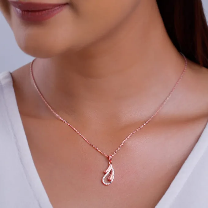 Rose Gold Specially You Pendant With Link Chain